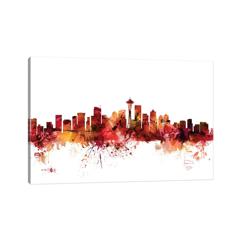 Seattle, Washington Skyline by Michael Tompsett - 1 Piece Wrapped Canvas Wall Art, 66.04 cm H x 45.72 cm W x 1.91 cm D