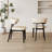Two sets of solid wood dining chairs with backrest