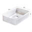 Lavabo vasque de salle de bain rectangulaire blanc en céramique avec bonde (sans armoire)
