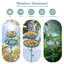 Bain d'oiseaux autoportant 2 en 1, bain d'oiseaux avec grand parchemin floral à 5 branches, grand bol profond, vert-133694936