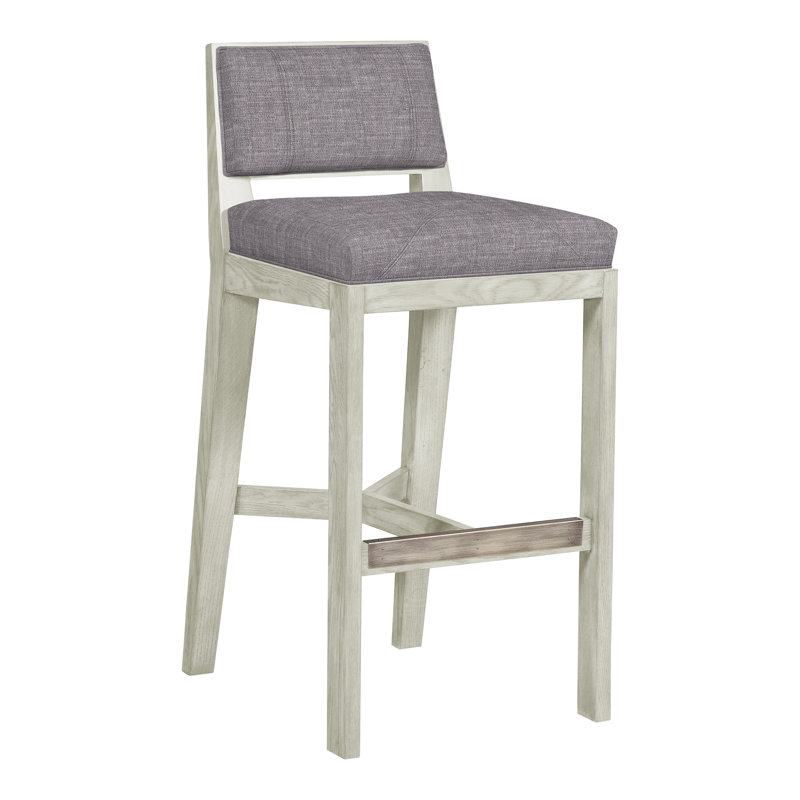 Scoville By Thom Filicia Upholstered Counter Stool with Solid Wood Frame, Wrenn, Nomad Slate Crypton® Chenille