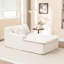 Chaise longue avec accoudoir droit, fabrication entièrement en mousse, mousse haute résilience, sans assemblage, structure beige, velours côtelé, s'adapte à tous les espaces