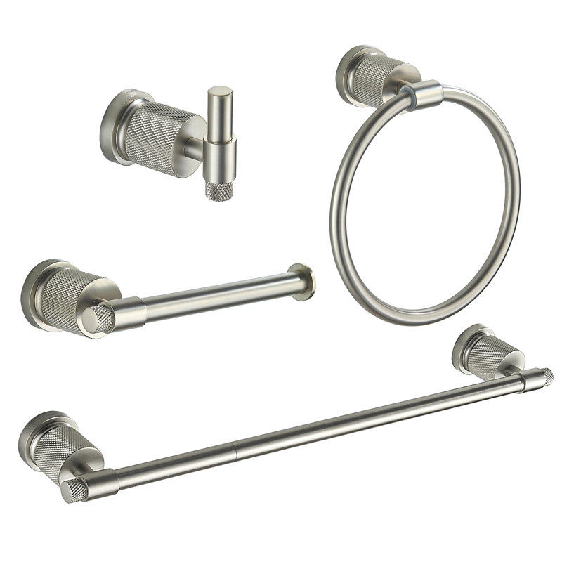 4 - Piece Bathroom Hardware Set, Brushed Nickel