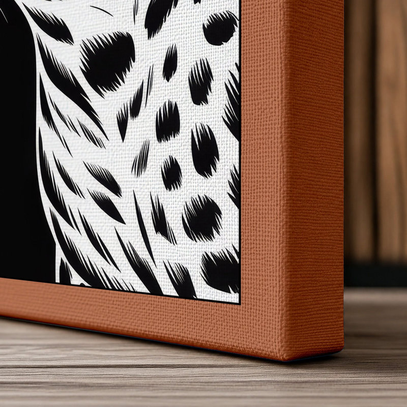 Leopard Profile Modern - Wrapped Canvas, 24x16 - 61.0 x 40.6 cm, Terracotta Border
