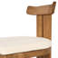 Chaise de salle à manger moderne Asteron en bois d'acacia massif avec dossier à lattes et coussin d'assise épais rembourré, pour usage intérieur et extérieur-135349341