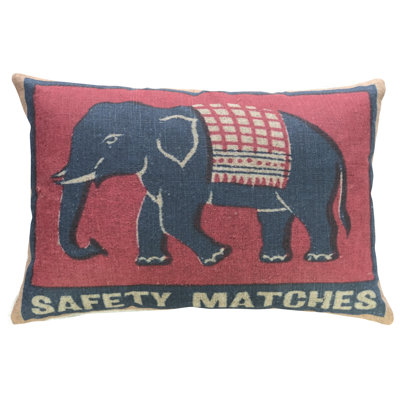 Elephant Linen Throw Pillow