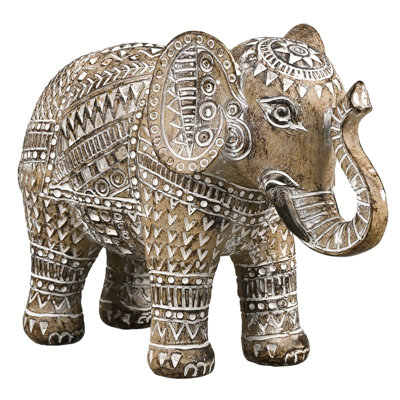 4.3 Inch Resin Boho Elephant Statue