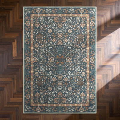 Floral Machine Washable Area Rug