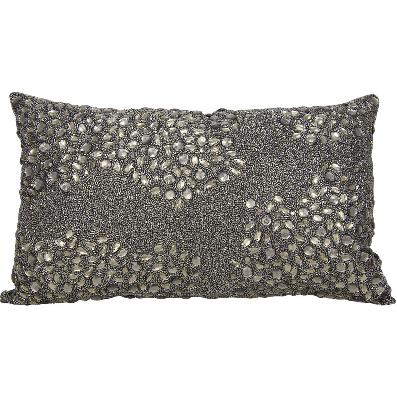 Luminescence Sequined Throw Pillow, 10" H x 14" W, Red