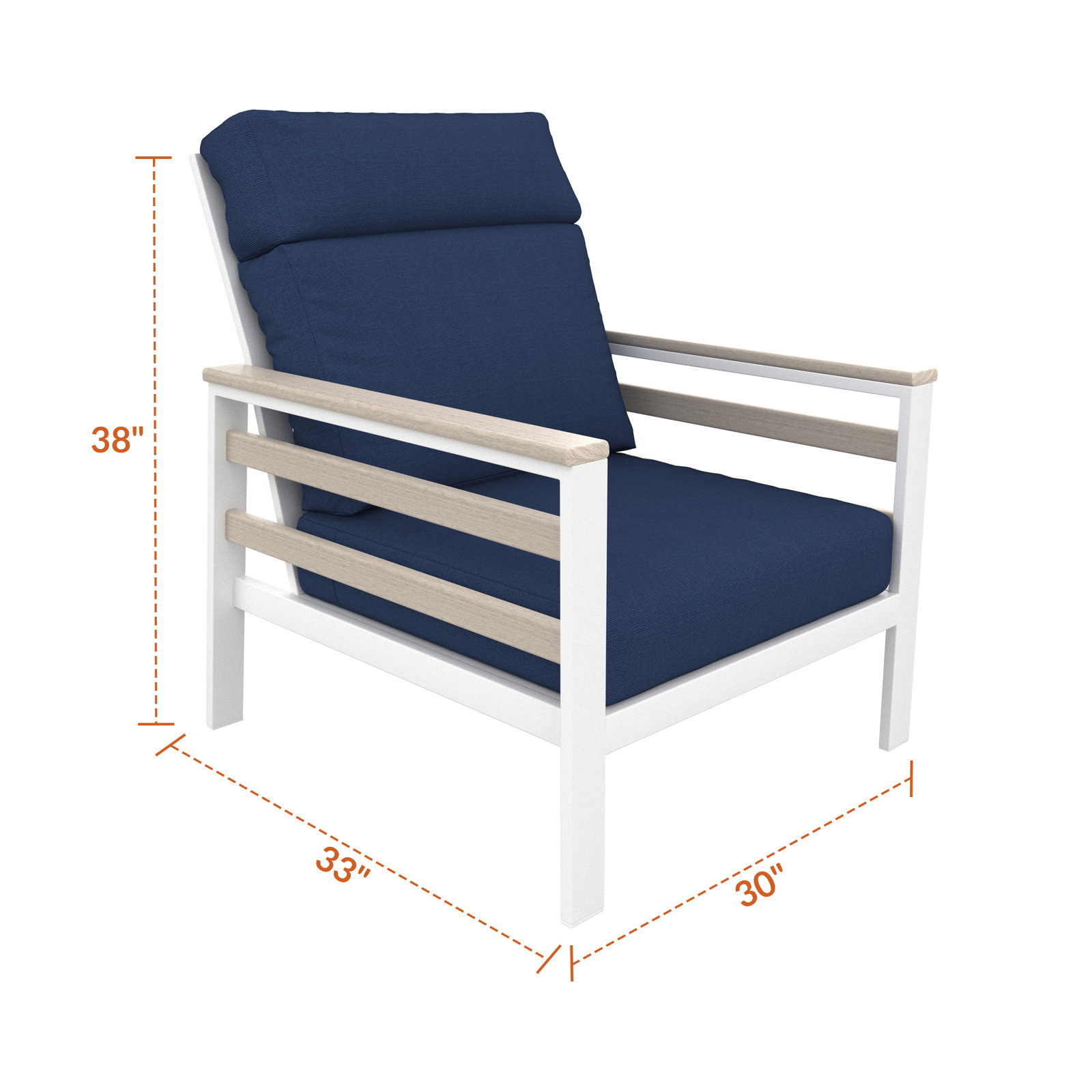 Townsend Sunbrella® Patio Lounge Chair, Canvas Navy