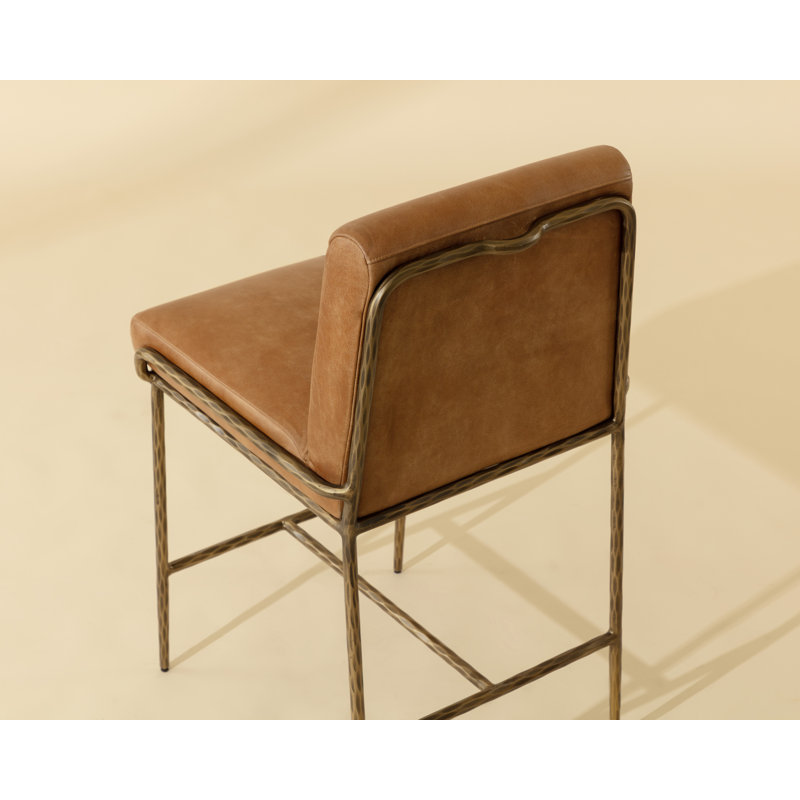 Lathan Upholstered Stool, Brown