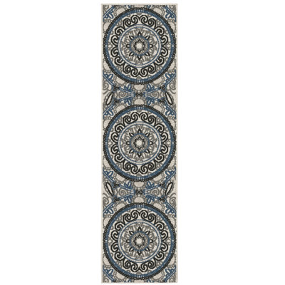 Inessa Oriental Machine Woven Stain Resistant Indoor/Outdoor Area Rug 