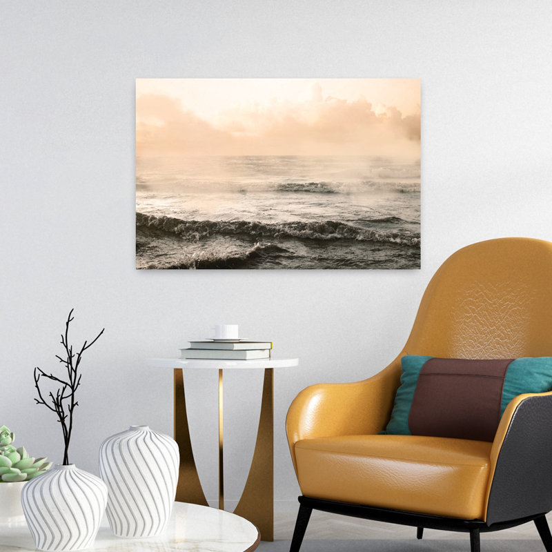 Moody Ocean, art abstrait de paysage côtier, H 24 po x l 16 po