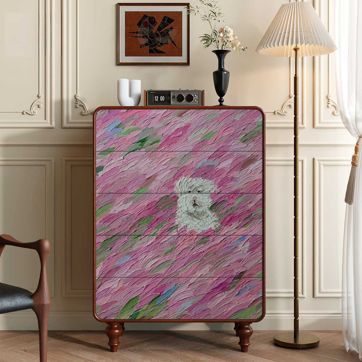 HomeLuxea Abstract Art 5 Drawer Storage Cabinet | Wayfair