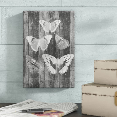 Rustic Butterfly Chart II by Jennifer Goldberger - Wrapped Canvas Graphic Art Print
