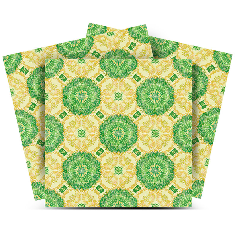 Carreau de mosaïque autocollant en vinyle à motif floral médaillon émeraude jardin 5 po x 5 po