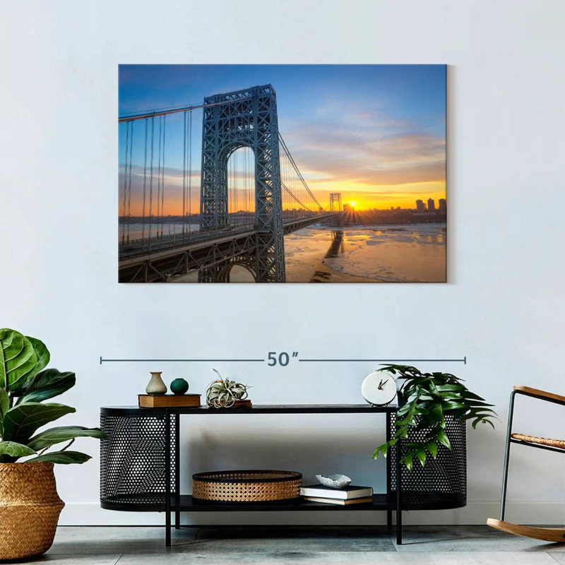 Lilie George Washington Bridge At Sunrise, 30" H x 45" W