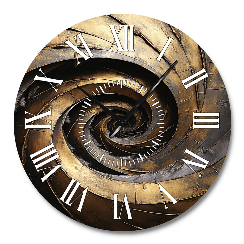 Horloge murale dorée et noir, Grand