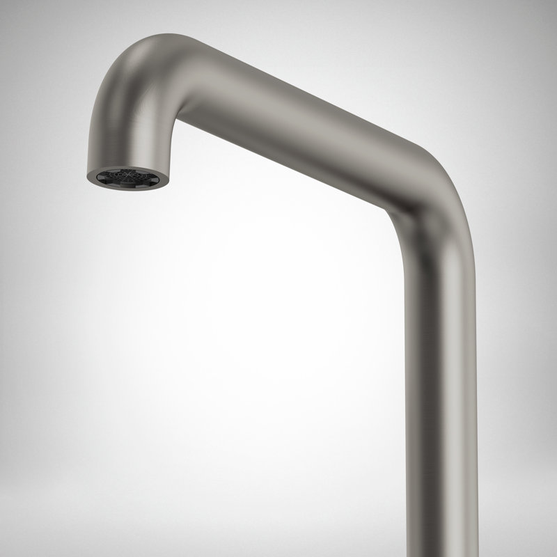Robinet de baignoire autoportant à poignée simple avec inverseur, Nickel brossé
