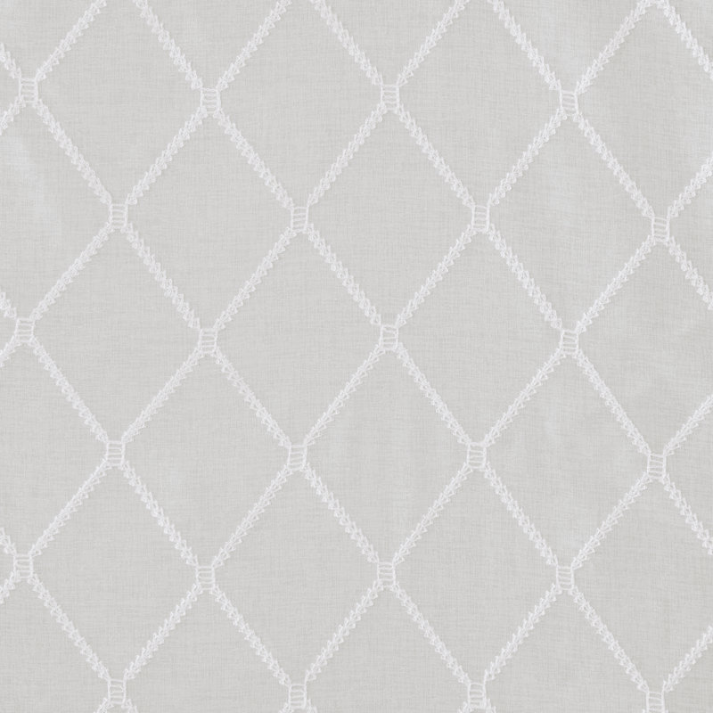 White Sheer Embroidered Waterfall Valance with Tassels