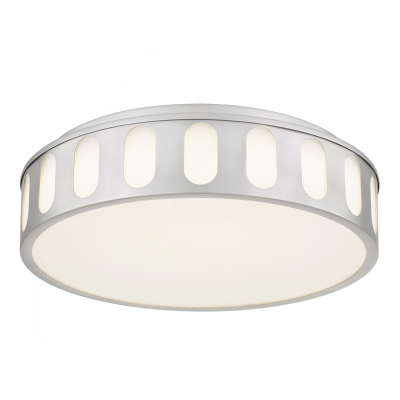 Plafonnier encastré en nickel brossé 15,15 po, H 4,13 po x l 15,13 po x P 15,13 po, Nickel brossé