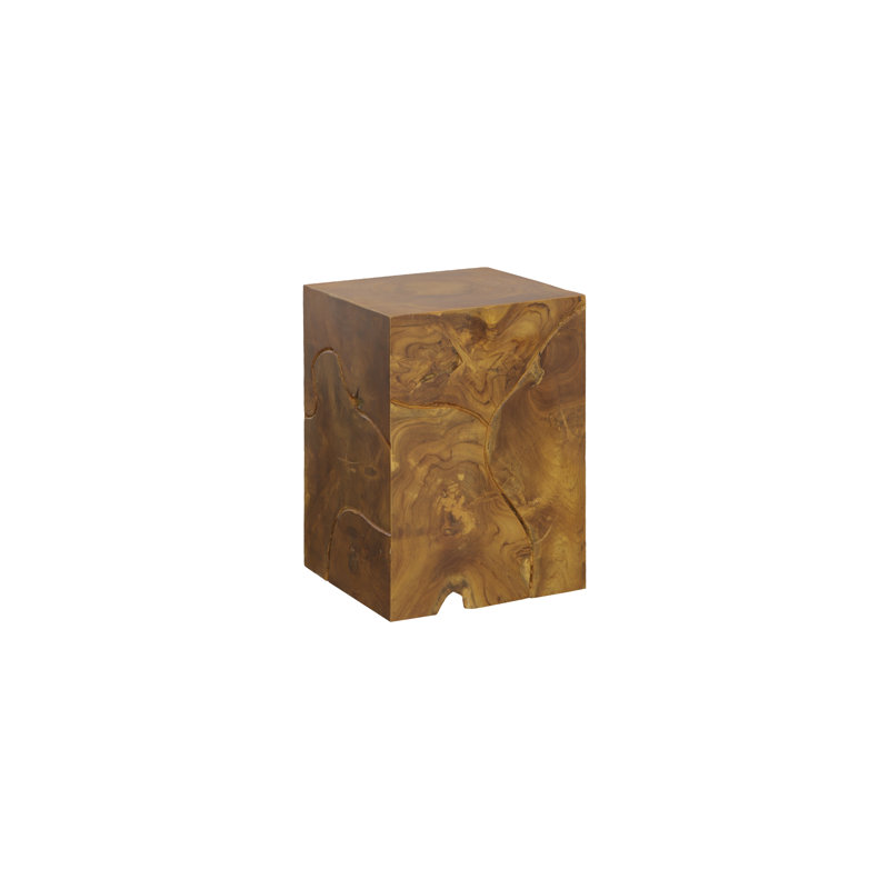 Slice Natural Teak Stool, Square