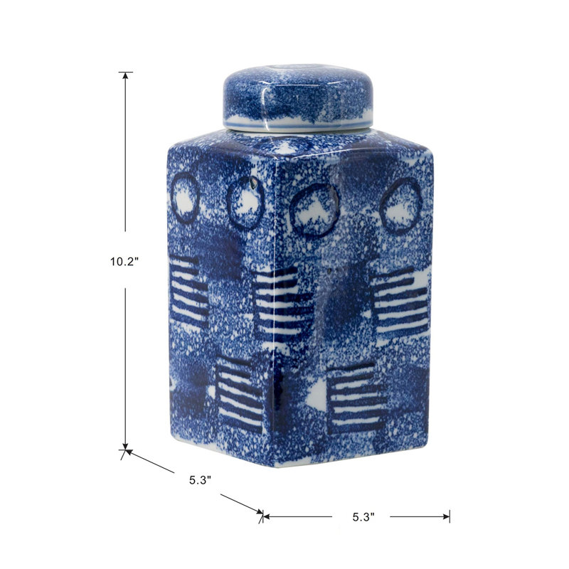 Ginger Jar, 10" H x 5.5" W x 5.5" D