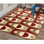 Tapis rouge à motif abstrait Jep