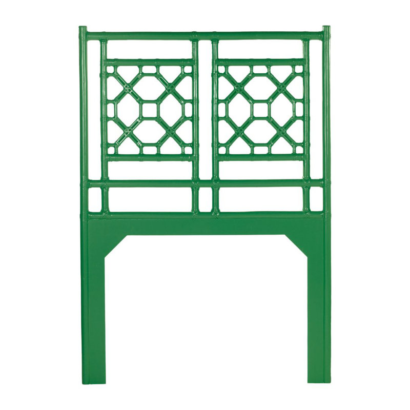Lattice Back Open-Frame Rattan Headboard, Twin, Bright Green