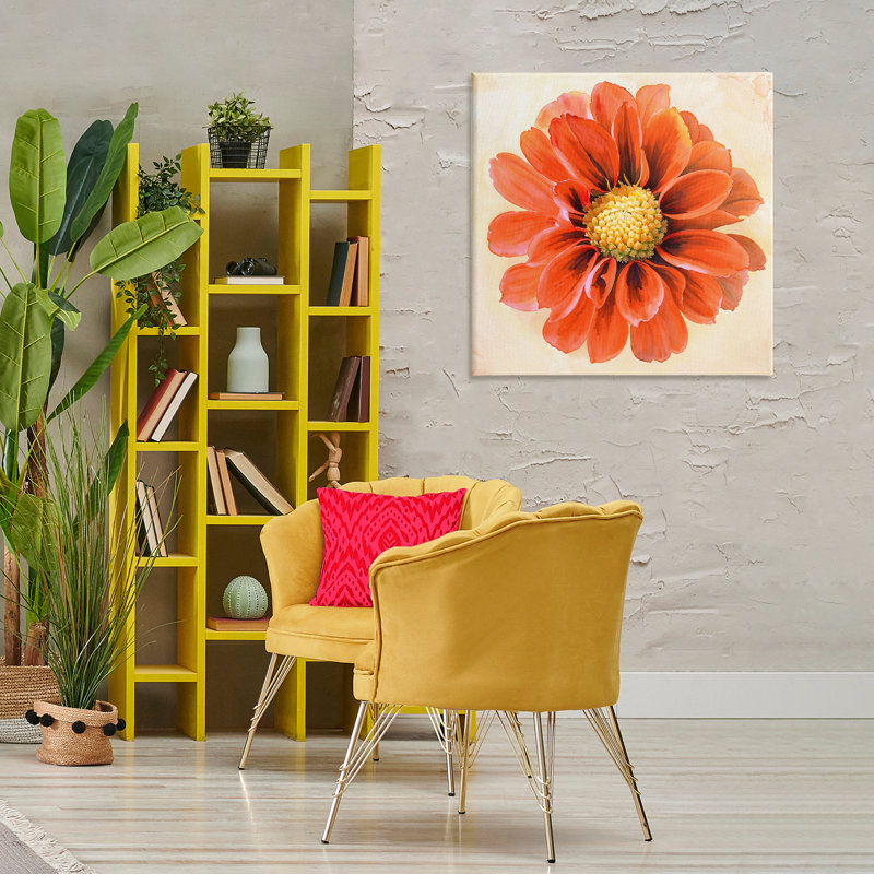 «Orange Dahlia Bloom» par Christine Zalewski, H 30 po x l 30 po