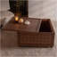 Table basse Farmhouse avec rangement, grande table basse carrée pour le salon, brun