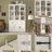 White 2-Drawer Bookcase With Glass Doors-869916057