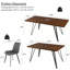 Ensemble de salle à manger 7 pièces à rallonge, table en MDF effet noyer avec pieds en métal noir et 6 chaises en polyuréthane gris, pouvant accueillir 6 personnes-132433001-132433000