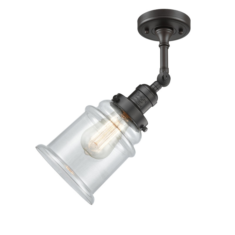 Galaviz Glass Semi Flush Mount, Oil Rubbed Bronze, Clear