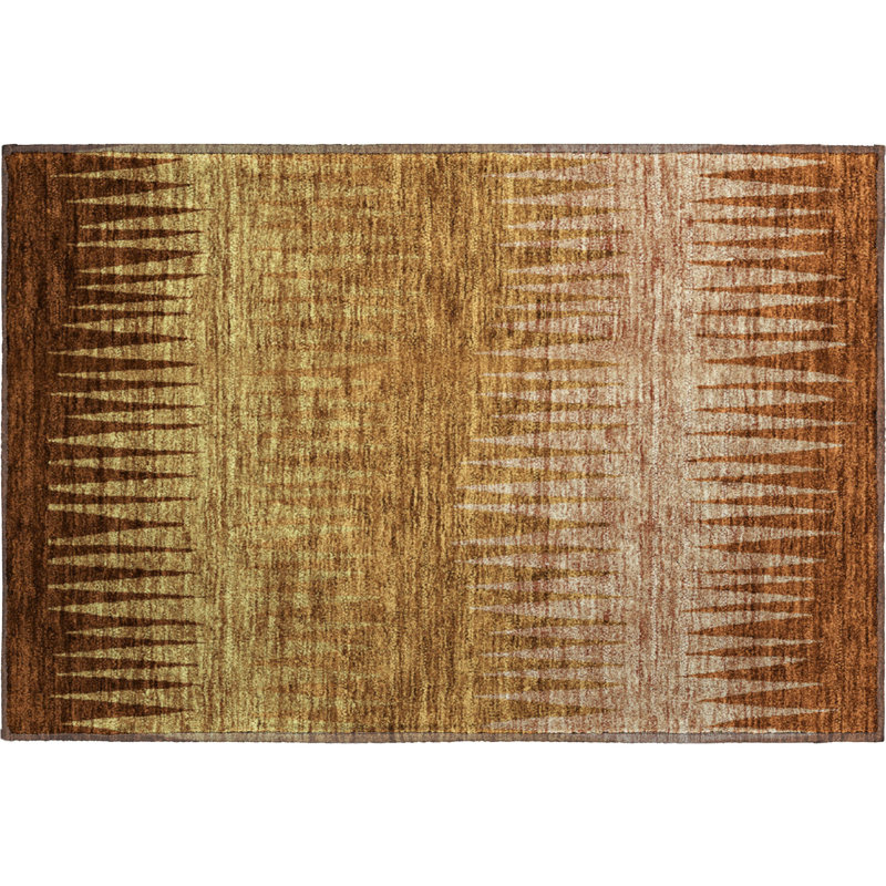 Premium Machine Washable Prisco Paprika Rug, Rectangle 1'8" x 2'6"