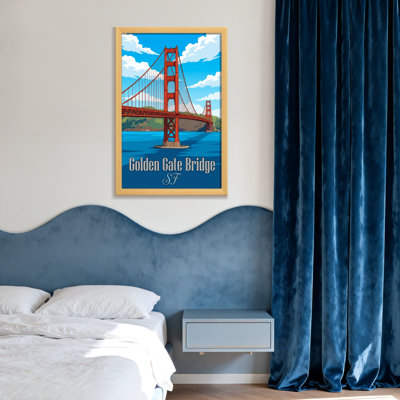 «Scenic & Cityscapes Golden Gate Bridge San Francisco Skyline Water Landscape», reproduction d'art