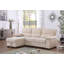 Canapé-lit modulaire réversible en tissu de velours beige l 97,5 po Kipriano-1701057192
