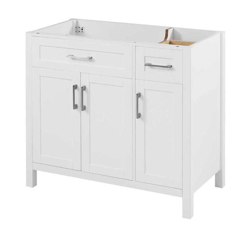 [Cabinet seulement] Meuble-lavabo noir 36 po, Blanc