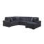 Canapé d'angle de luxe 3 pièces, 310 cm L x 246 cm P x 99 cm H, velours côtelé, 3 pièces, canapé d'angle en L, gris foncé, lit gigogne, rangement et coussins inclus-2105183436