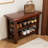 Walnut Finish Solid Wood Shoe Storage Bench-516181233-516181235