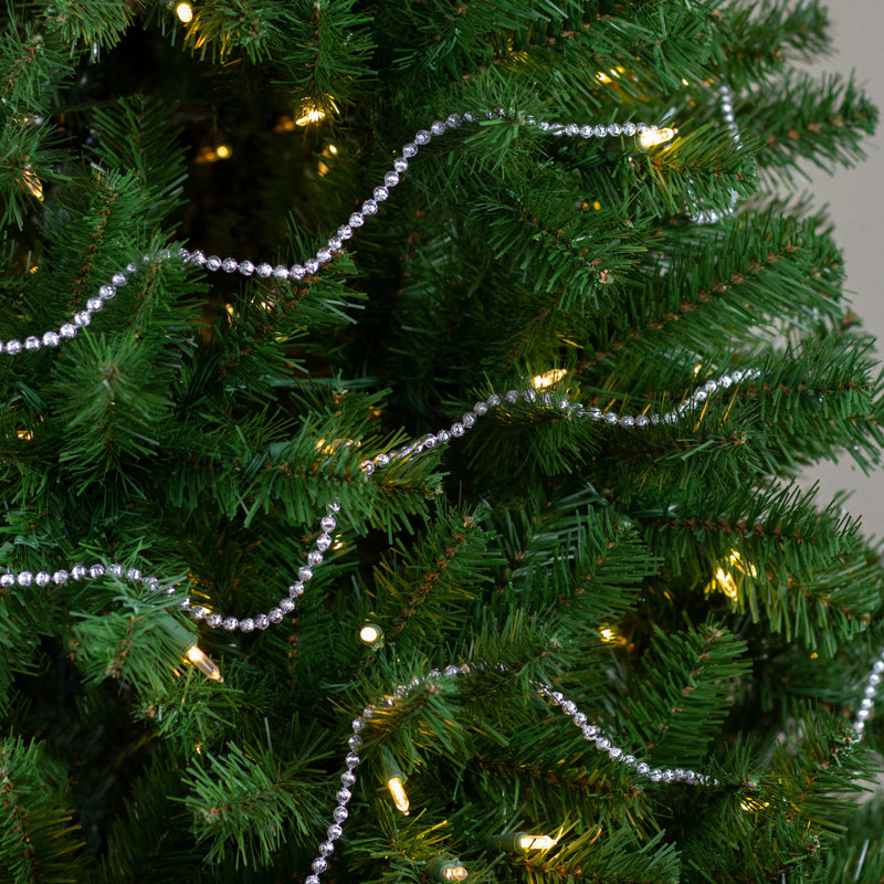 15' x 0.25" Celestial Silver Lame Beaded Christmas Garland - Unlit