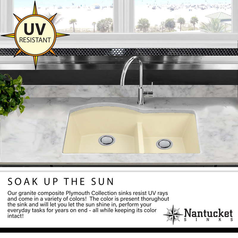Plymouth 33" L x 19" W Undermount Kitchen Sink, Black