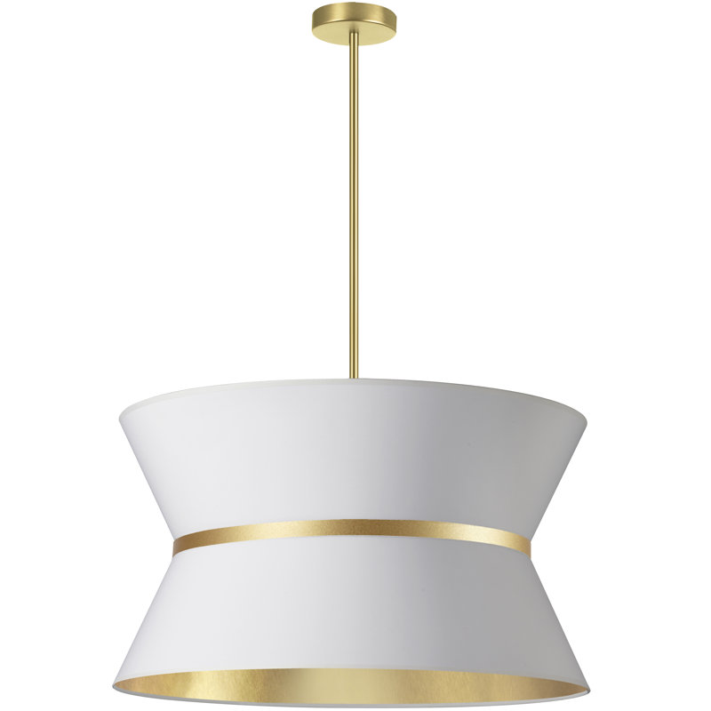Abdoulaziz 4 - Light Unique/Statement Pendant, Aged Brass, White/Gold