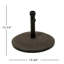 Socle de parasol en béton de 30 kg, offrant un support stable pour un parasol de 3 m, brun uni.