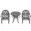 Ensemble de 3 meubles de patio en fonte d'aluminium avec coussins bruns