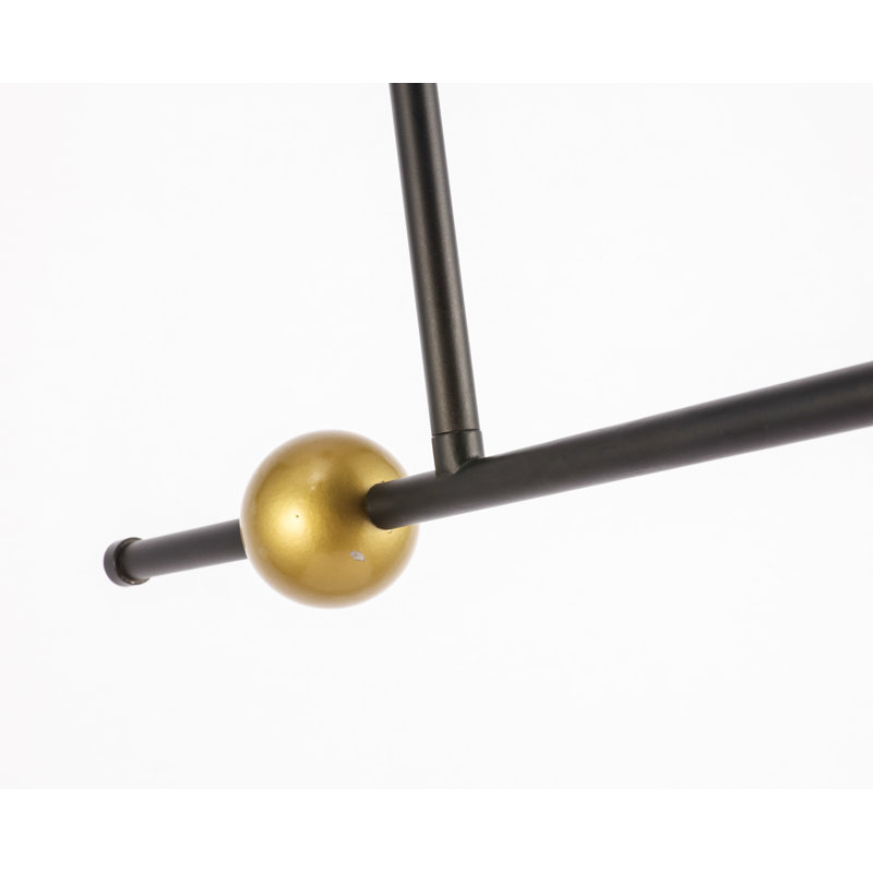 Luminaire suspendu à 1 lumière Fredricks, Noir / laiton