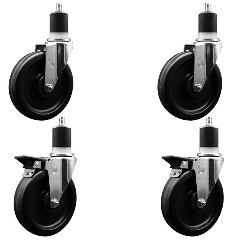 Ensemble de roulettes Phénoliques pivotantes à roues pivotantes 1-7 / 8 pouces 2 CCS