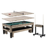 Barrington Billiards Westmont 3-in-1 Combination Table includes 7’ Billiard Table, Table Tennis and Dining Top with Game Accessories & Rolling Storage Caddy