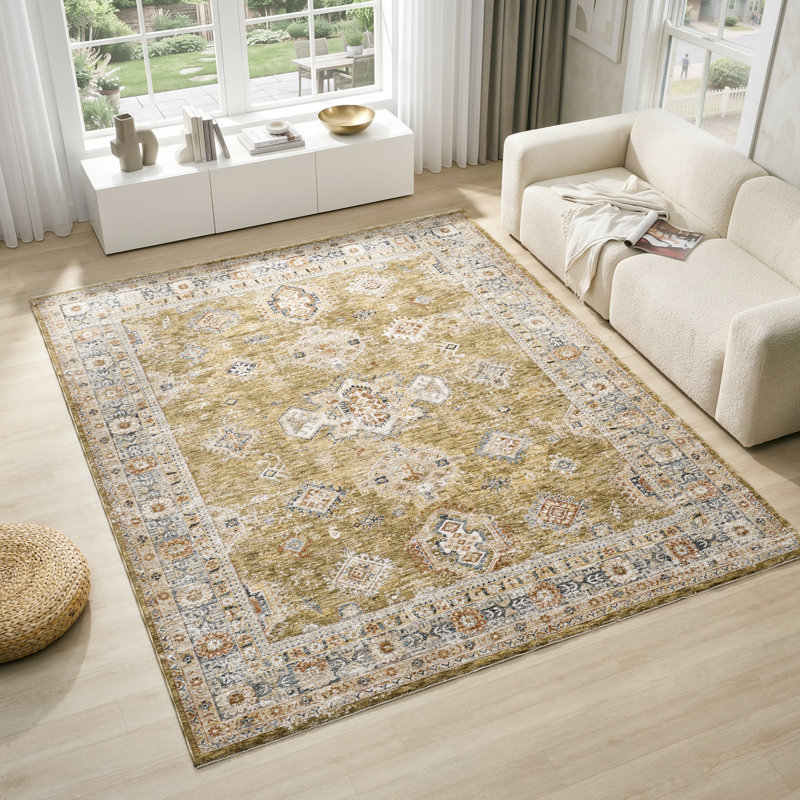 Tapis Ares Oushak, Vert, Rectangle 8 pi 6 po x 11 pi 10 po