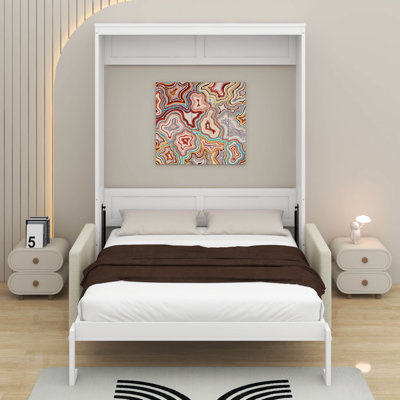 Lit escamotable double pleine grandeur avec coussin